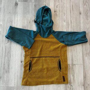 Melanzana Microgrid Fleece Hoodie Blue/Yellow
